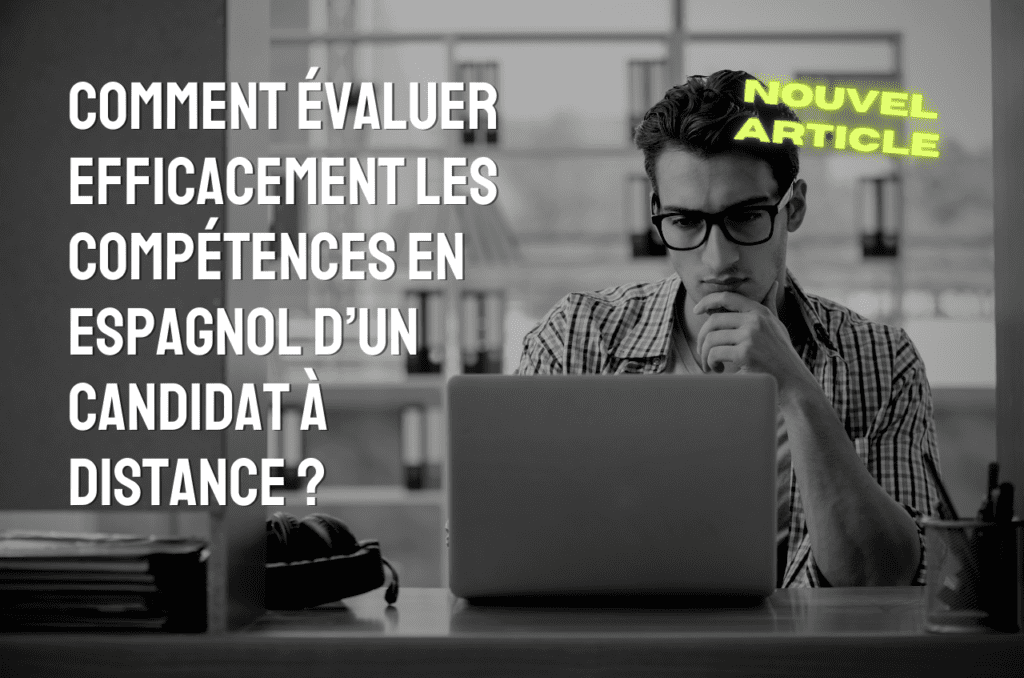 Candidat passant un test d'espagnol en ligne