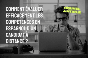 Candidat passant un test d'espagnol en ligne